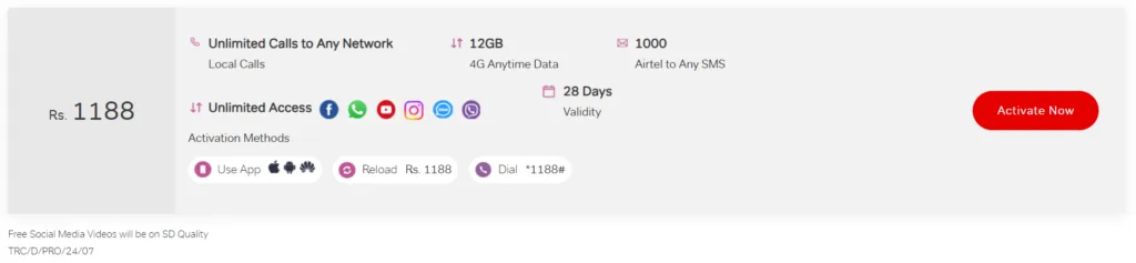 airtel youth data packages