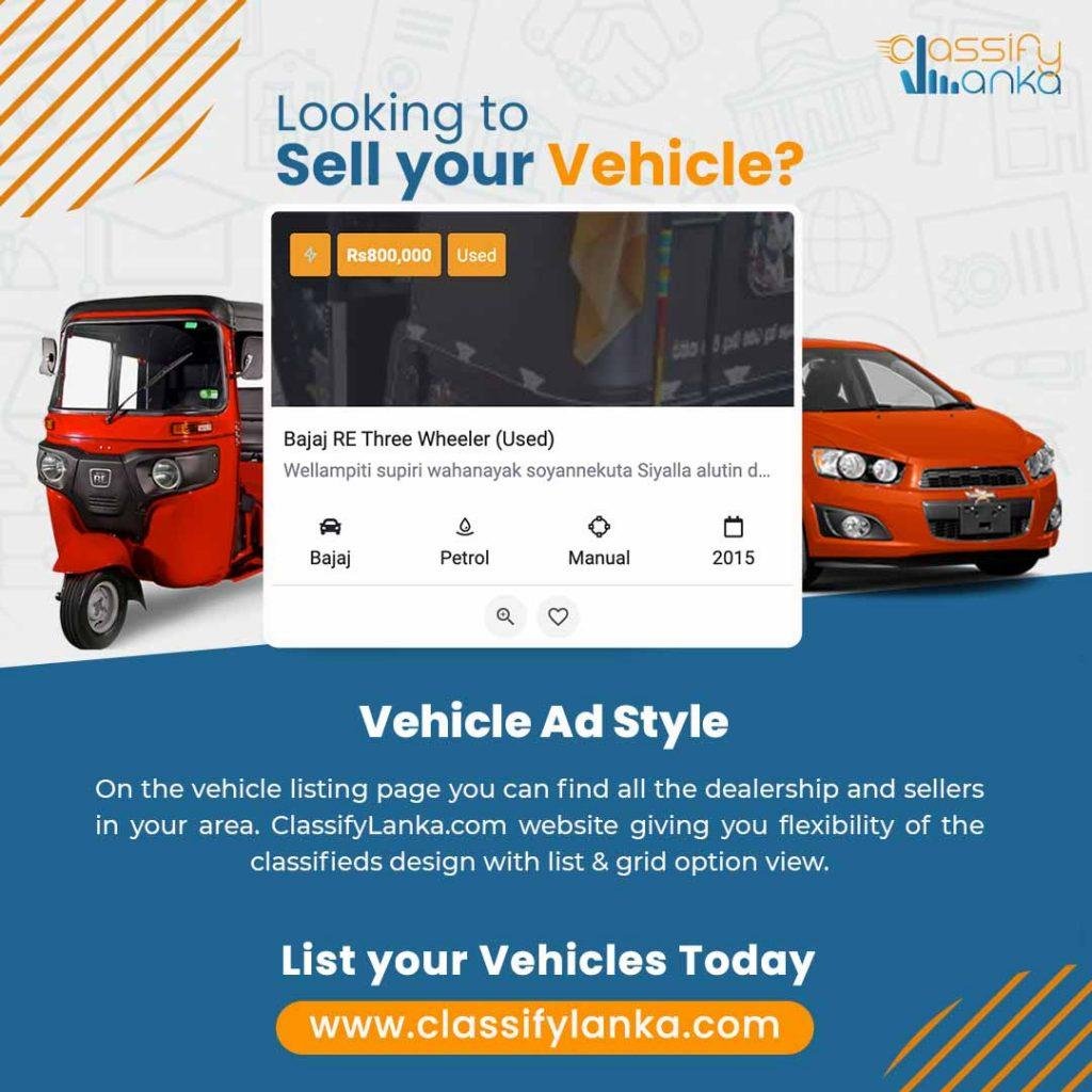 Find, buy, or sell it easy all types of vehicles in Sri Lanka