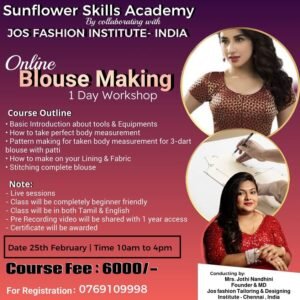 Sunflower-Skills-Academy blouse making course