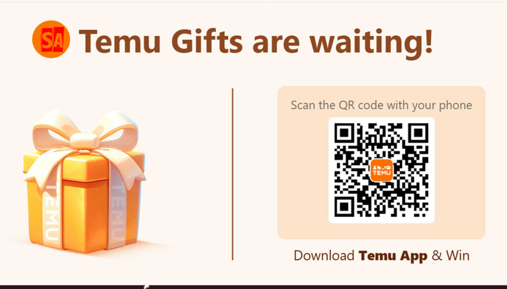 scan qr Temu with 3 Inviting