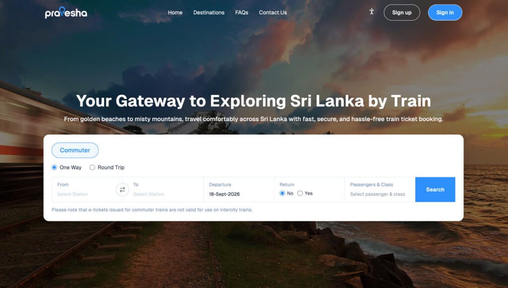 new hassle free train ticket booking home page